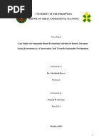 Case Study On Community-Based Ecotourism Activities in Donsol, Sorsogon: Seeing Ecotourism As A Conservation Tool Towards Sustainable Development