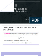 AULA 14 - CALCULO II - Limites e Continuidade de Funções de Várias Variáveis - 2023 - 2