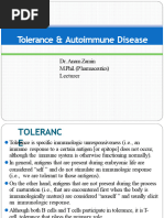 Tolerance & Autoimmune Disease