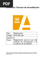 DTA-RE-006 v5 - Reglamento para El Uso Del Símbolo de Acreditación y La Condición de Acreditado - 0