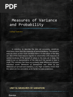 Measures of Variance and Probability