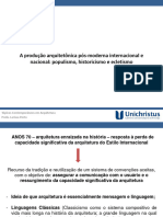 A Produção Arquitetônica Pós-Moderna Internacional e Nacional - Populismo, Historicismo e Ecletismo