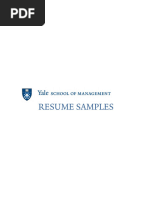 Yale SOM Resume Samples