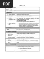 Lesson Plan Basic Preparation Methods of Meat