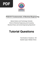 00PCE2101 Fundamentals of Electrical Engineering Tutorial Questions