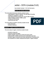 OCR A Alevel Chemistry Checklist Mod 5 6