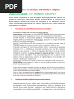 Etats Et Religions Aujourd'hui THEME 5 HGGSP