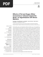 Effects of Fat and Sugar, Either Consumed or Infused Toward The Brain, On Hypothalamic ER Stress Markers