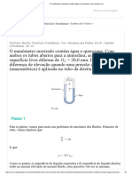 O Manômetro Mostrado Contém Água e Querosene. Com Ambos Os T