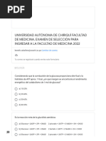 Universidad Autónoma de Chiriquí Facultad de Medicina. Examen de Selección para Ingresar A La Facultad de Medicina 2022