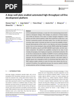 A Deep Well Plate Enabled Automated High Throughput Cell Line Development Platform