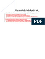 Transformer Nameplate Details Explained