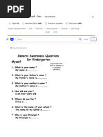 General Awareness Questions For Kindergarten Myself: LKG UKG GK Questions - PDF - Gen