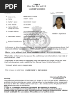 Form 3 (See Rule 3 (A) and 13) Learner'S Licence: Warning