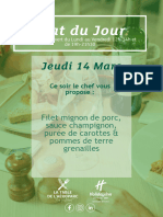 Plat Du Jour: Jeudi 14 Mars