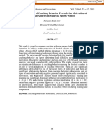 The Relationship of Coaching Behavior Towards The Motivation of Football Athletes in Malaysia Sports' School