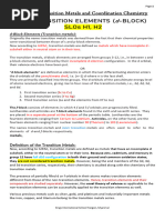 Transition Elements & Cordination Chemistry (NCUK)