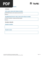 Skills Assessment: Criteria