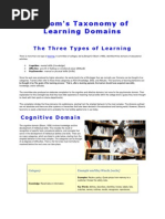 Bloom's Taxonomy of Learning Domains