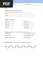 Ficha de Avaliação Intercalar 2 de Matemática