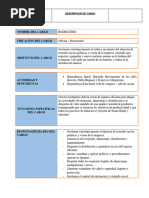 Descriptor de Cargo Bodeguero