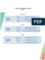 Calendário de Segunda Chamada - ETAPA II