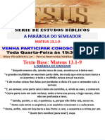 A Parábola Do Semeador - Estudo Biblico