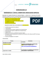 Comunicado 13 Emergencia Y Dificil Cobertura Modalidad Especial