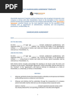 Shareholders Agreement Template New Company Startup