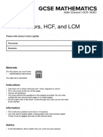 Prime Factor Trees HCF LCM Questions MME