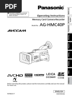 Operating Instructions PANASONIC AG-HMC40