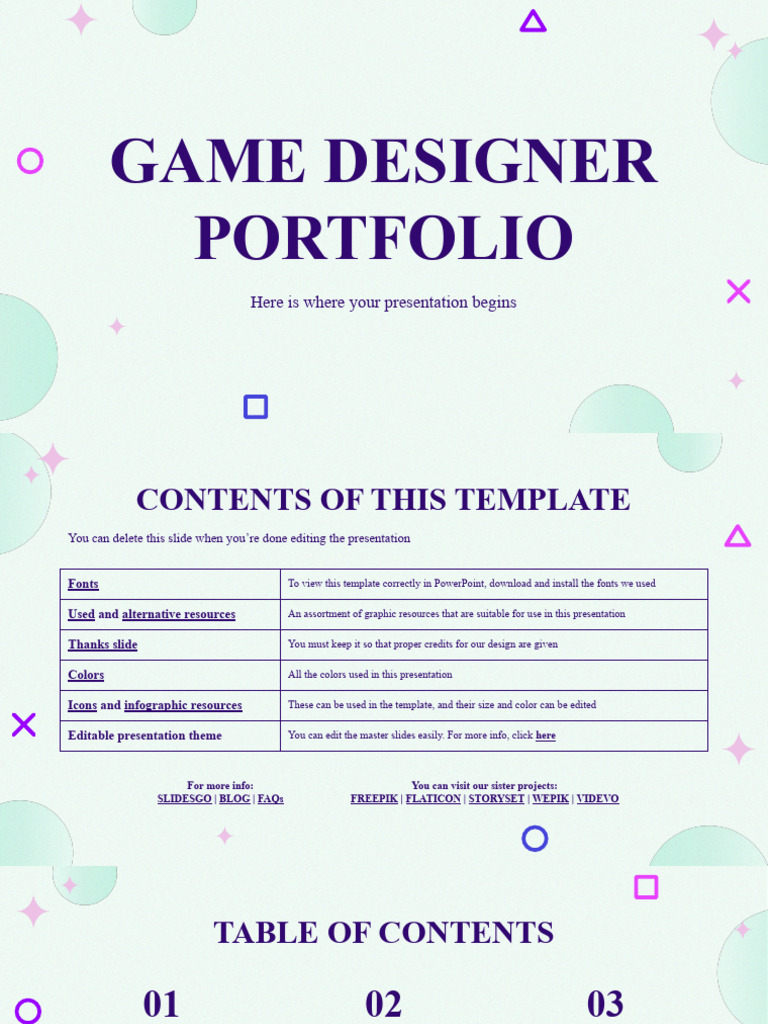 Game Designer Portfolio by Slidesgo | PDF | Graphic Design | Icon ...