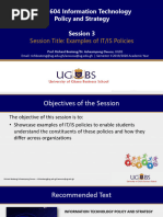 Lecture 3 - 4 - IT Policy - Examples of IT - IS Policies - Chapter 2