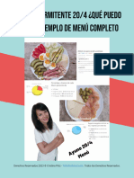 Ayuno Intermitente 20/4 ¿Qué Puedo Comer? Ejemplo de Menú Completo