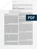 Salud Mental y Adolescencia. Experiencia Del Servicio de Psiquiatría Infanto Juvenil Del CHUIMI, en Gran Canaria, en El Último Año