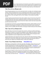 Pros and Cons of Less Homework