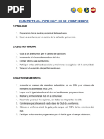 Plan de Trabajo Anual Aventureros