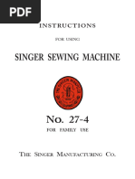 Singer 27-4 Sewing Machine Instruction Manual