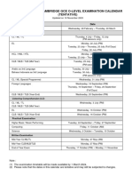 2024 Gce o Level Exam Calendar (Tentative) - VF