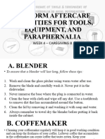 Q2 Week 4 Perform Aftercare Activities For Tools Equipment