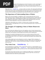 States of Matter Homework Sheet