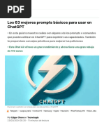 Los 63 Mejores Prompts Básicos para Usar en ChatGPT