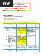 3° Sesión Día 1 Com Escribimos Lo Vivido en Nuestra Primera Semana de Clases