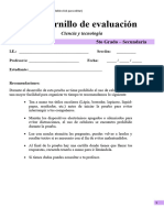 Cuadernillo de Evaluación 5to Grado - Ciencia y Tecnología (Con Respuestas)