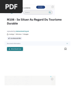 M108 - Se Situer Au Regard Du Tourisme Durable - PDF - Développement Durable - E