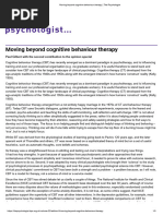 Moving Beyond Cognitive Behaviour Therapy - The Psychologist