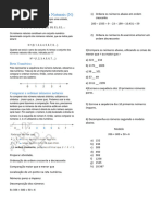 Conjunto Dos Números Naturais - Reta Numérica - Comparação de Números