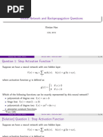 Neural Network Questions