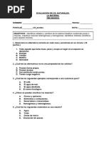 Evaluación de CS - Naturales - 7mo