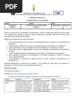 Evaluación La Metamorfosis